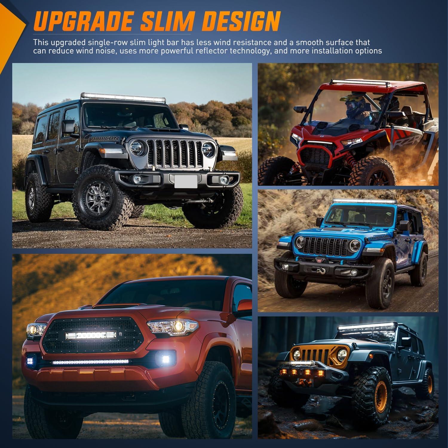 imageNilight 40005CA 31inch 150W Spot ampamp Flood Combo Single Row 14500LM Off Road LED Fog ampamp Driving Roof Bumper Light Bars for Jeep Ford Trucks Boat 2 Years WarrantyWhite 31Inch 78LED 2Pcs