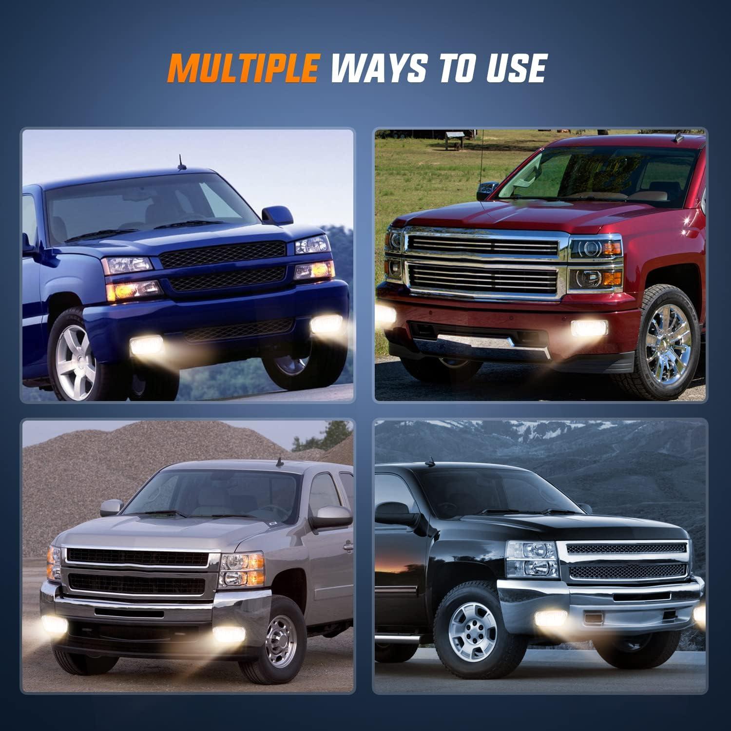 imageNilight Fog Lights Assembly Compatible with 2007 2008 2009 2010 2011 2012 2013 2014 2015 Chevrolet Silverado Avalanche Tahoe Suburban GMC Sierra Yukon Cadillac Escalade smoke LensSilverado 20032006 Clear