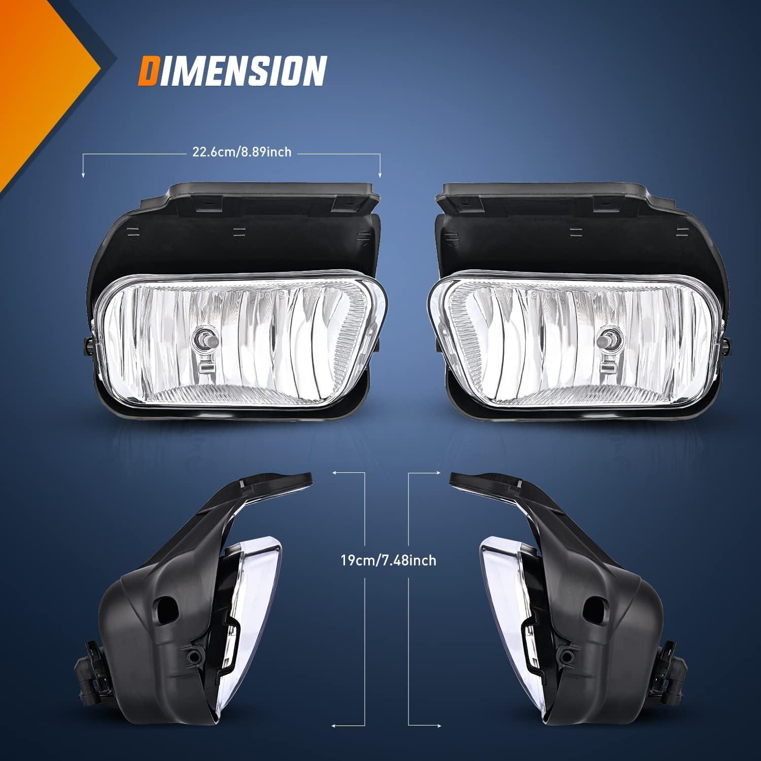 imageNilight Fog Lights Assembly Compatible with 2007 2008 2009 2010 2011 2012 2013 2014 2015 Chevrolet Silverado Avalanche Tahoe Suburban GMC Sierra Yukon Cadillac Escalade smoke LensSilverado 20032006 Clear