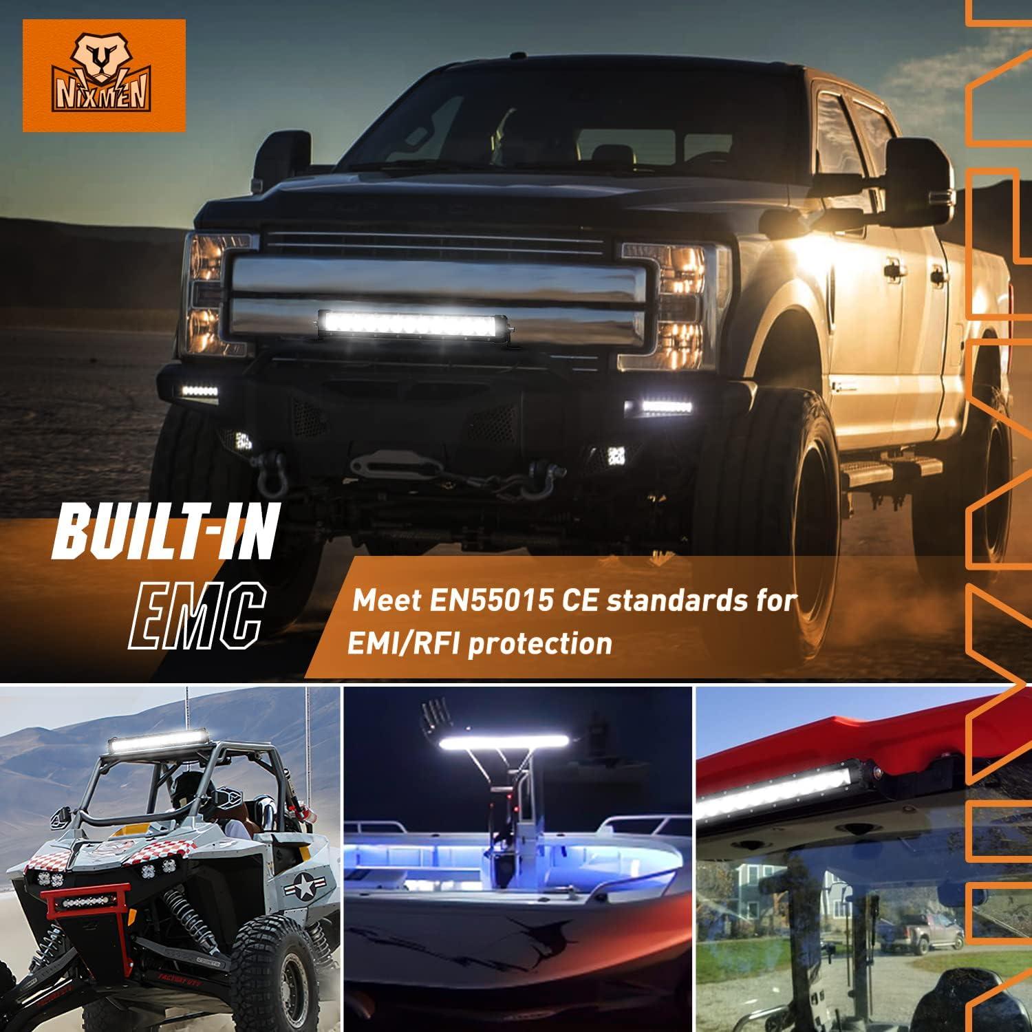 imageNilight LED Light Bar 16 Inch 60W Flood Spot Combo Beam 7200LM v Offroad Single Row Slim LED Driving Lighting for Pickup Truck SUV ATV UTV Boat Jeep16Inch 60W Light Bar