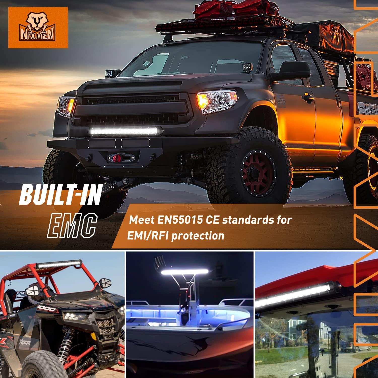 imageNilight LED Light Bar 16 Inch 60W Flood Spot Combo Beam 7200LM v Offroad Single Row Slim LED Driving Lighting for Pickup Truck SUV ATV UTV Boat Jeep20Inch 75W Light Bar