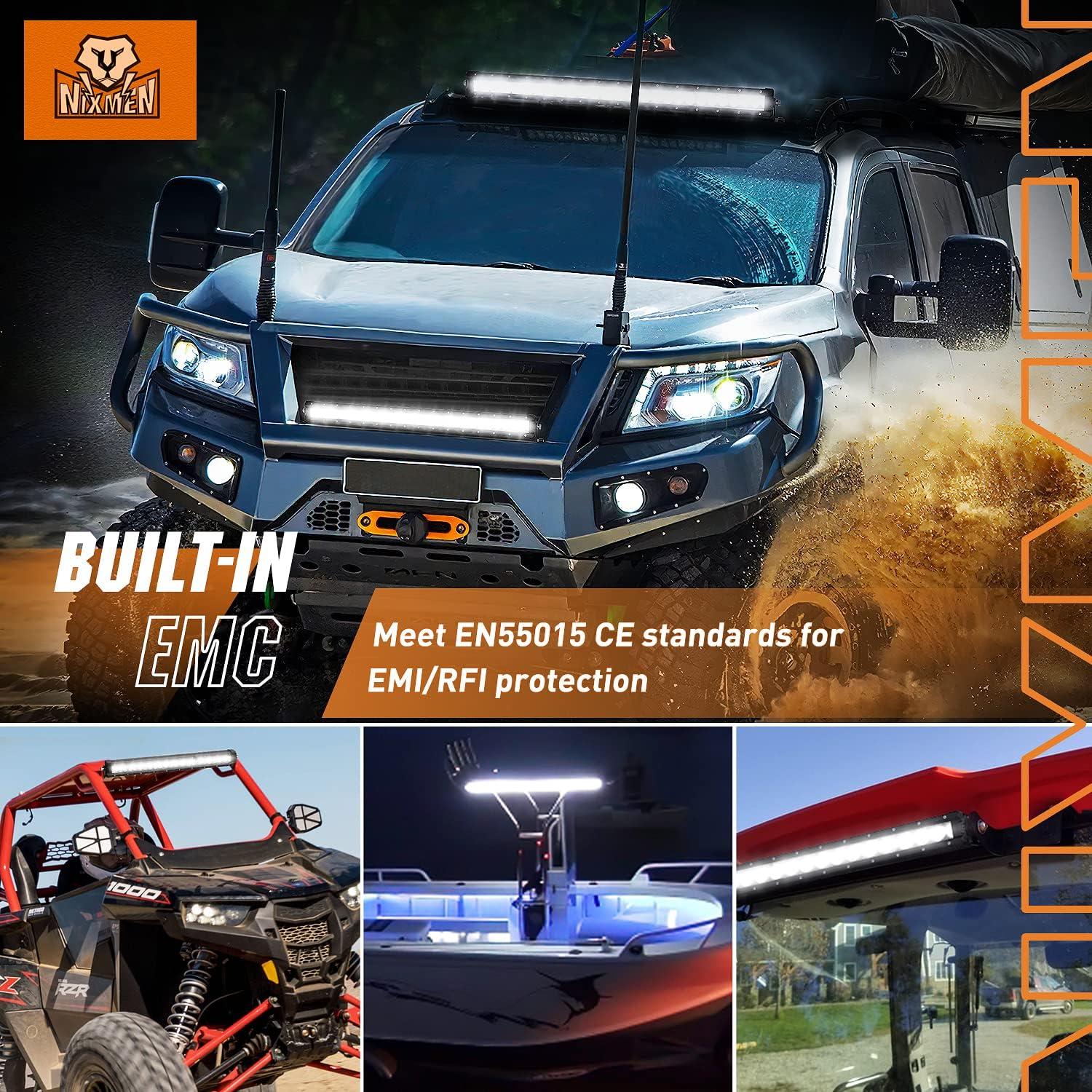 imageNilight LED Light Bar 16 Inch 60W Flood Spot Combo Beam 7200LM v Offroad Single Row Slim LED Driving Lighting for Pickup Truck SUV ATV UTV Boat Jeep30Inch 120W Light Bar