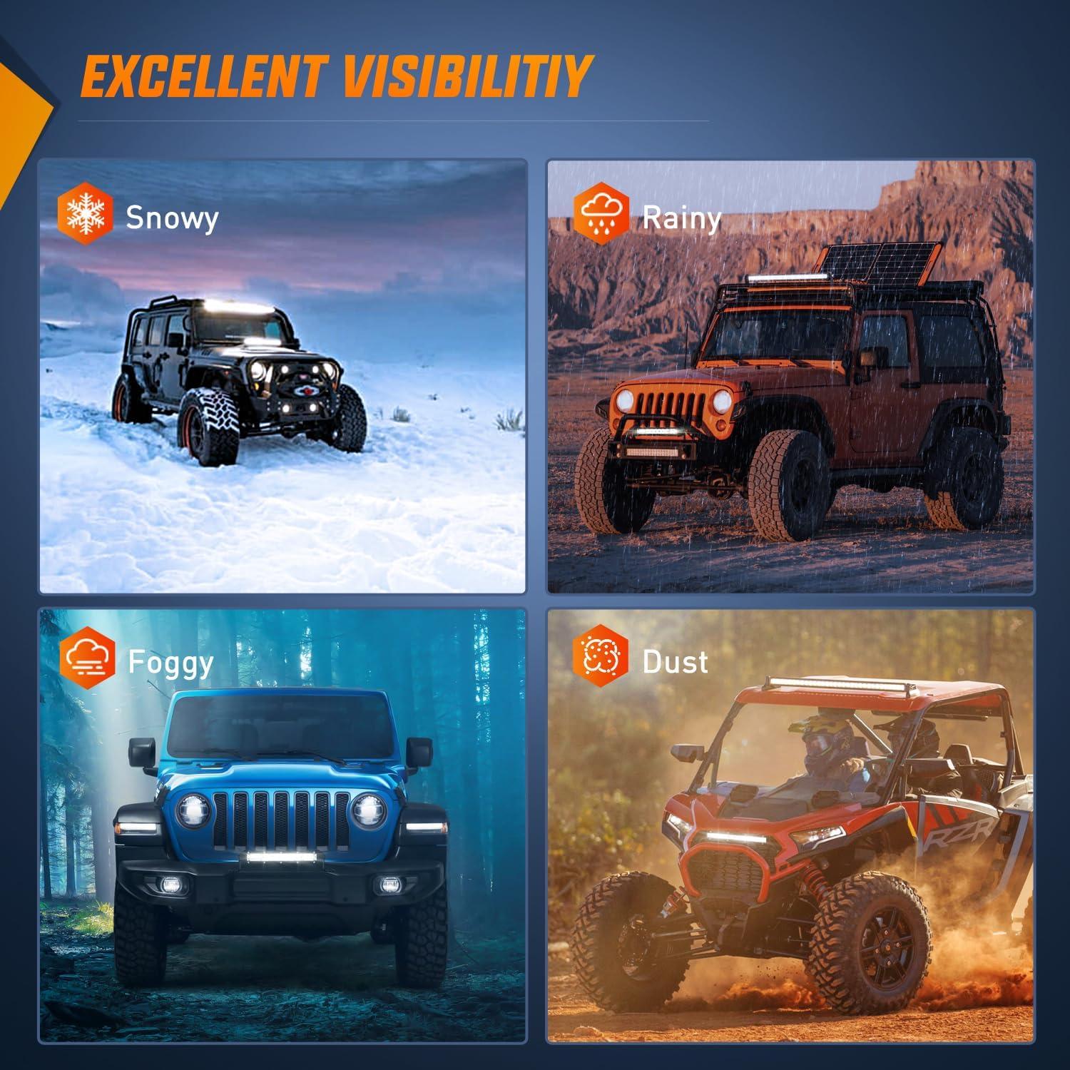 imageNilight Led Pods Light Bar Super Slim 2Pcs 7 Inch 30W Spot Driving Fog 3600LM Off Road Lighting for Trucks Pickup SUV ATV UTV Boat 4x4 Van Camper 2 Style MountingWhite 7Inch 16LED 2Pcs