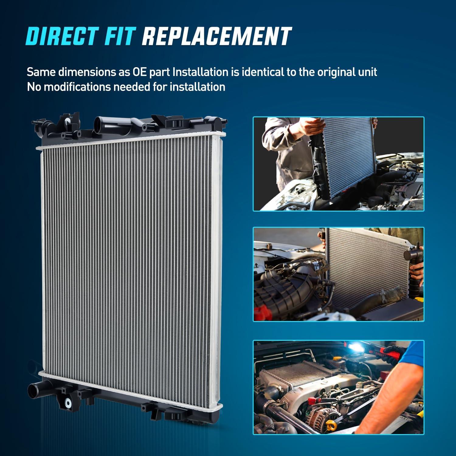 imageNilight Radiator for Jeep Liberty 37L 2002 2003 2004 2005 2006 Engine Coolant Radiator with Oil Cooler Automatic Transmission Replace 52080120AB CU2481 2481Jeep Wrangler V6 20072017