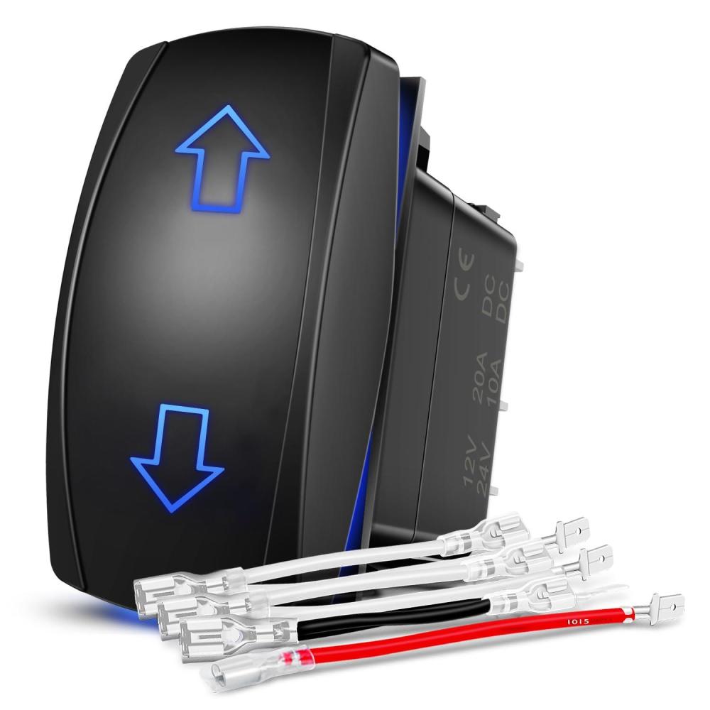 imageNilight 90004B Bumper Light Bar Rocker Switch Led Light Bar 5 Pin Laser OnOff Switch 20A12V 10A24V Switch Jumper Wires SetARROWS