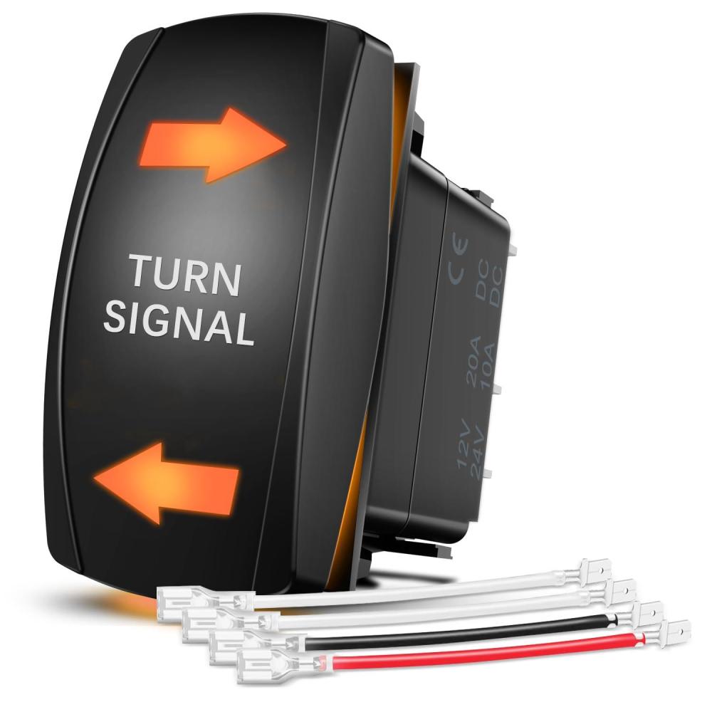 imageNilight 90004B Bumper Light Bar Rocker Switch Led Light Bar 5 Pin Laser OnOff Switch 20A12V 10A24V Switch Jumper Wires SetTURN SIGNAL AMBER