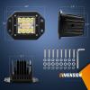 Nilight 2PCS 42W Flush Mount LED Pods Spot Flood Combo Beam Driving Light Backup Light Reverse Light Grill Mount Light with Wiring Harness Kit -2 Leads(Amber&White 6 Modes)