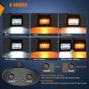 Nilight 2PCS 4Inch 60W LED Pods Spot Flood Amber White Light Bar Strobe 6 Modes Memory Function Off-Road Truck Car ATV SUV Cabin Boat with 16AWG Wiring Harness Kit-2 Lead, 2 Years Warranty(Amber&White 6 Modes)