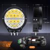 Nilight 9 Inch Round Offroad LED Driving Lights with DRL 2PCS 140W 15560LM IP68 Spot Flood Combo Work Light with 12AWG DT Connector Wiring Harness Kit for 4×4 Jeep Truck ATV UTV SUV, 5 Year Warranty(White DRL)