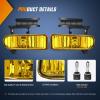 Nilight Fog Lights Assembly Compatible with 2007 2008 2009 2010 2011 2012 2013 2014 2015 Chevrolet Silverado Avalanche Tahoe Suburban GMC Sierra Yukon Cadillac Escalade smoke Lens(Silverado 1999-2002 Amber)