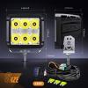 Nilight Side Shooter LED Light Pods with DRL, 4 Inch 26W Spot Flood Combo LED Cubes Light w/ 16AWG Wiring Kit for Fog Light Driving Light Auxiliary Light on Truck ATV UTV, 5 Years Warranty White(6LED Spot Pod w/ Amber DRL)