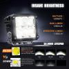 Nilight Side Shooter LED Light Pods with DRL, 4 Inch 26W Spot Flood Combo LED Cubes Light w/ 16AWG Wiring Kit for Fog Light Driving Light Auxiliary Light on Truck ATV UTV, 5 Years Warranty White(6LED Flood Pod)