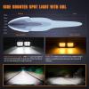 Nilight Side Shooter LED Light Pods with DRL, 4 Inch 26W Spot Flood Combo LED Cubes Light w/ 16AWG Wiring Kit for Fog Light Driving Light Auxiliary Light on Truck ATV UTV, 5 Years Warranty White(4LED Sideshooter Spot Pod w/ Amber DRL)
