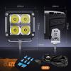 Nilight Side Shooter LED Light Pods with DRL, 4 Inch 26W Spot Flood Combo LED Cubes Light w/ 16AWG Wiring Kit for Fog Light Driving Light Auxiliary Light on Truck ATV UTV, 5 Years Warranty White(4LED Spot Pod w/ White DRL)