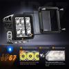 Nilight Side Shooter LED Light Pods with DRL, 4 Inch 26W Spot Flood Combo LED Cubes Light w/ 16AWG Wiring Kit for Fog Light Driving Light Auxiliary Light on Truck ATV UTV, 5 Years Warranty White(6LED Spot Pod w/ Amber DRL)