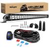 Nilight – 40005C-A 31inch 150W Spot & Flood Combo Single Row 14500LM Off Road LED Fog & Driving Roof Bumper Light Bars for Jeep Ford Trucks Boat, 2 Years Warranty(White Light + Wiring Harness)