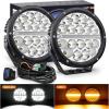 Nilight 9 Inch Round Offroad LED Driving Lights with DRL 2PCS 140W 15560LM IP68 Spot Flood Combo Work Light with 12AWG DT Connector Wiring Harness Kit for 4×4 Jeep Truck ATV UTV SUV, 5 Year Warranty(Amber DRL)
