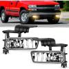 Nilight Fog Lights Assembly Compatible with 2007 2008 2009 2010 2011 2012 2013 2014 2015 Chevrolet Silverado Avalanche Tahoe Suburban GMC Sierra Yukon Cadillac Escalade smoke Lens(Silverado 1999-2002 Clear)