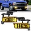 Nilight Fog Lights Assembly Compatible with 2007 2008 2009 2010 2011 2012 2013 2014 2015 Chevrolet Silverado Avalanche Tahoe Suburban GMC Sierra Yukon Cadillac Escalade smoke Lens(Silverado 1999-2002 Amber)