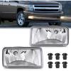Nilight Fog Lights Assembly Compatible with 2007 2008 2009 2010 2011 2012 2013 2014 2015 Chevrolet Silverado Avalanche Tahoe Suburban GMC Sierra Yukon Cadillac Escalade smoke Lens(Silverado 2007-2013 Clear)