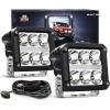 Nilight Side Shooter LED Light Pods with DRL, 4 Inch 26W Spot Flood Combo LED Cubes Light w/ 16AWG Wiring Kit for Fog Light Driving Light Auxiliary Light on Truck ATV UTV, 5 Years Warranty White(6LED Spot Pod w/ White DRL)