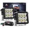 Nilight Side Shooter LED Light Pods with DRL, 4 Inch 26W Spot Flood Combo LED Cubes Light w/ 16AWG Wiring Kit for Fog Light Driving Light Auxiliary Light on Truck ATV UTV, 5 Years Warranty White(6LED Flood Pod)