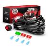 Nilight Wiring Harness Kit Nylon 16 AWG 2 Leads 12 V On Off Switch Power Relay Blade Fuse for LED Light Bar Off Road Lights on Cars Jeep Boat Trucks(12AWG-2 Lead)