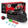 Nilight Wiring Harness Kit Nylon 16 AWG 2 Leads 12 V On Off Switch Power Relay Blade Fuse for LED Light Bar Off Road Lights on Cars Jeep Boat Trucks(12AWG-2 Lead-Nylon Wire Loom)