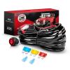 Nilight Wiring Harness Kit Nylon 16 AWG 2 Leads 12 V On Off Switch Power Relay Blade Fuse for LED Light Bar Off Road Lights on Cars Jeep Boat Trucks(14AWG-1 Lead)