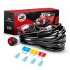 Nilight Wiring Harness Kit Nylon 16 AWG 2 Leads 12 V On Off Switch Power Relay Blade Fuse for LED Light Bar Off Road Lights on Cars Jeep Boat Trucks(14AWG-2 Lead)
