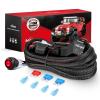 Nilight Wiring Harness Kit Nylon 16 AWG 2 Leads 12 V On Off Switch Power Relay Blade Fuse for LED Light Bar Off Road Lights on Cars Jeep Boat Trucks(16AWG-2 Lead-Nylon Wire Loom)