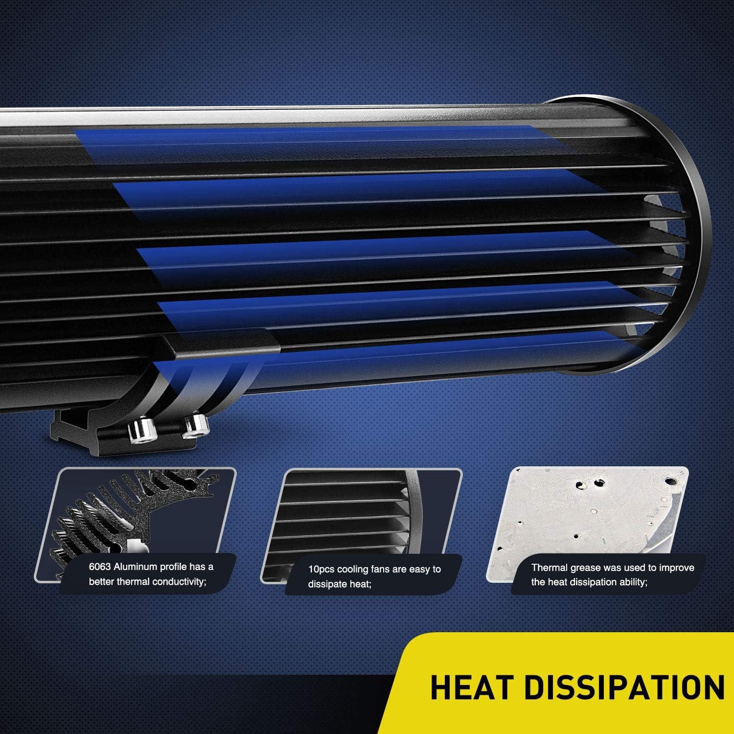 imageNilight 18003CA 15Inch Triple Row Lights 216W 21600LM Flood Spot Combo Beam LED Light Bar Driving Boat Super Bright Led Off Road Trucks