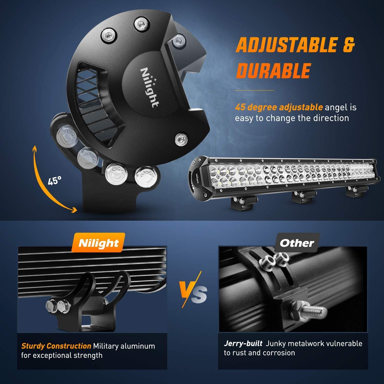 imageNilight 60007CA 25quot 162W Led Light Bar Flood Spot Combo Waterproof Driving Lights Off Road Lights for SUV UTE Truck ATV UTV