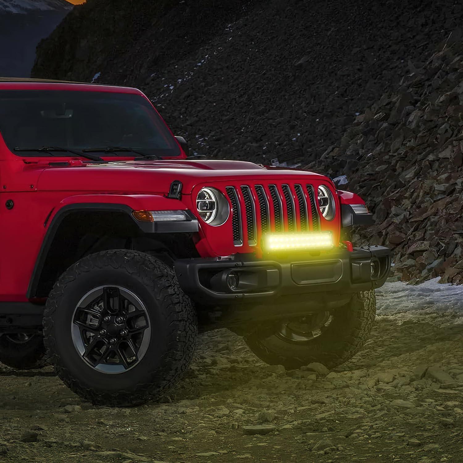 imageNilight NI06A72W 12Inch 72W Spot Flood Combo Led Light Bar Off Road Lights Boat Lights Fog Light Driving Lights LED Work Light for Trucks 2 Years Warranty WhiteYellow