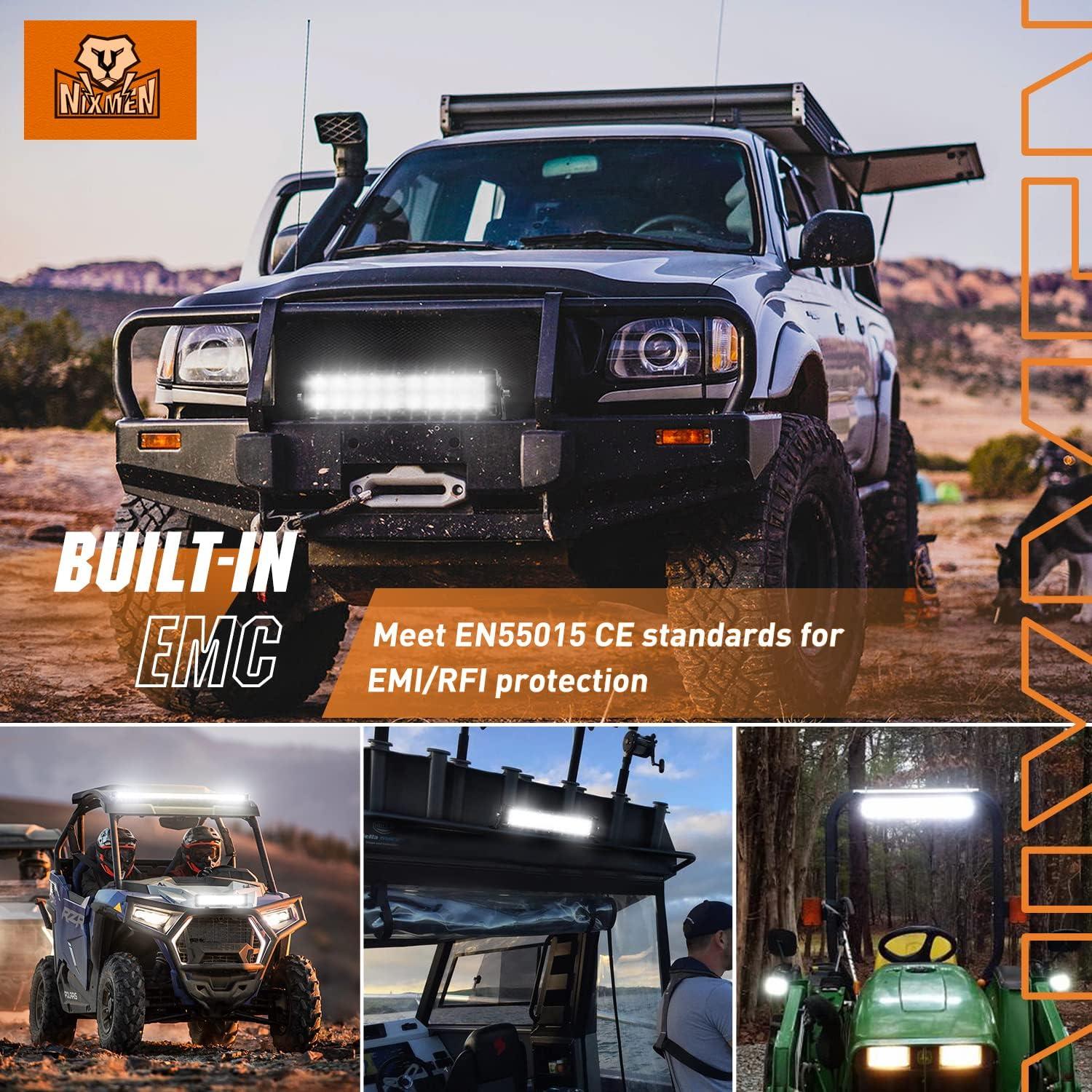 imageNilight 135 Inch LED Light Bar 120W Flood Spot Combo Beam 14400LM IP68 Offroad Lighting LED Driving Lamp for Pickup Truck SUV ATV UTV Boat 4x4 Jeep135Inch Light Bar