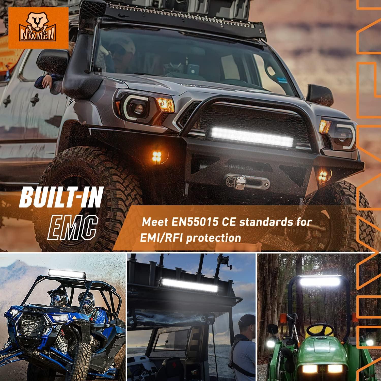 imageNilight 135 Inch LED Light Bar 120W Flood Spot Combo Beam 14400LM IP68 Offroad Lighting LED Driving Lamp for Pickup Truck SUV ATV UTV Boat 4x4 Jeep216Inch Light Bar