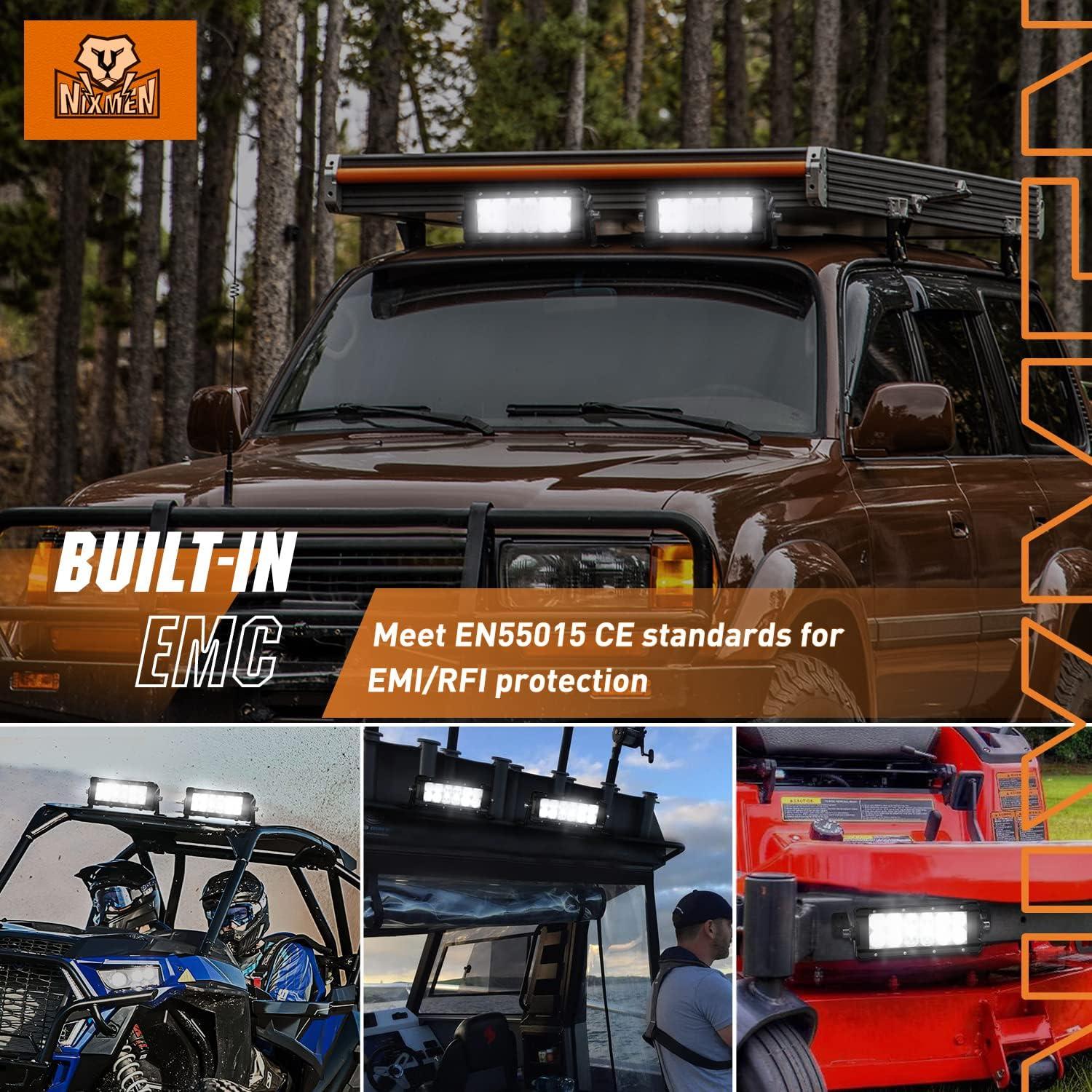 imageNilight 135 Inch LED Light Bar 120W Flood Spot Combo Beam 14400LM IP68 Offroad Lighting LED Driving Lamp for Pickup Truck SUV ATV UTV Boat 4x4 Jeep2Pcs 76Inch Light Bar