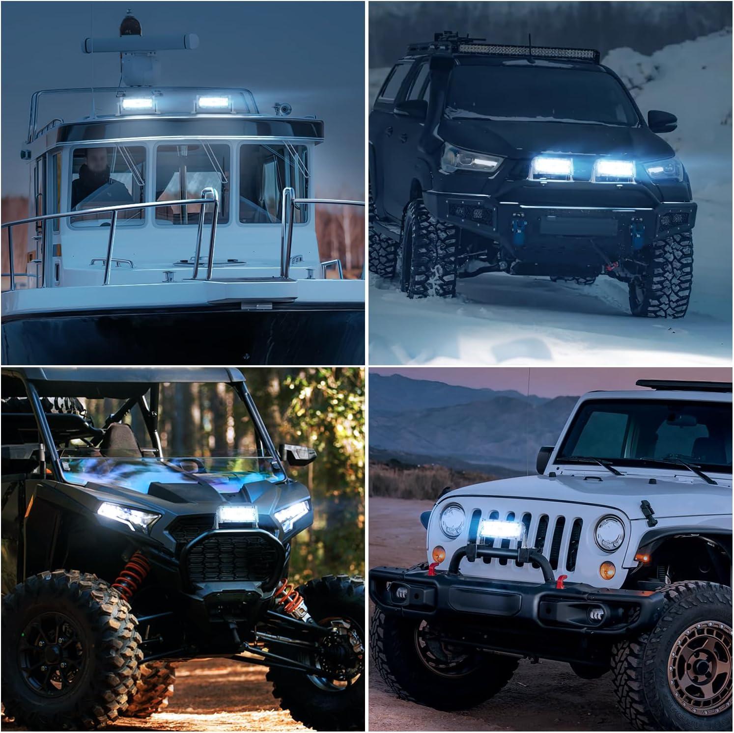 imageNilight 135Inch 72W Curved Spot Flood Combo Led Light Bar Off Driving RoadFog Light 12V OnOff Switch 16AWG Wiring Harness Kit1 Lead2 Year Warranty9Inch 84 Leds White Shell