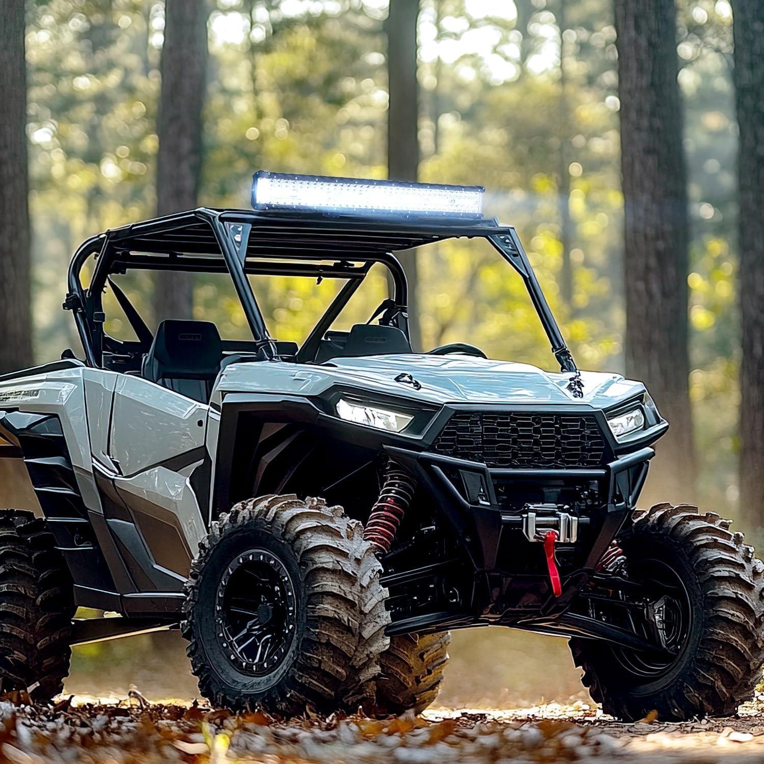 imageNilight 20 Inch 420W LED Light Bar Triple Row Flood Spot Combo 42000LM Driving Boat Led Off Road Lights with 12V OnOff 5 Pin Rocker Switch 16AWG Wiring Harness Kit 2 Years Warranty20Inch Side Shooter Light