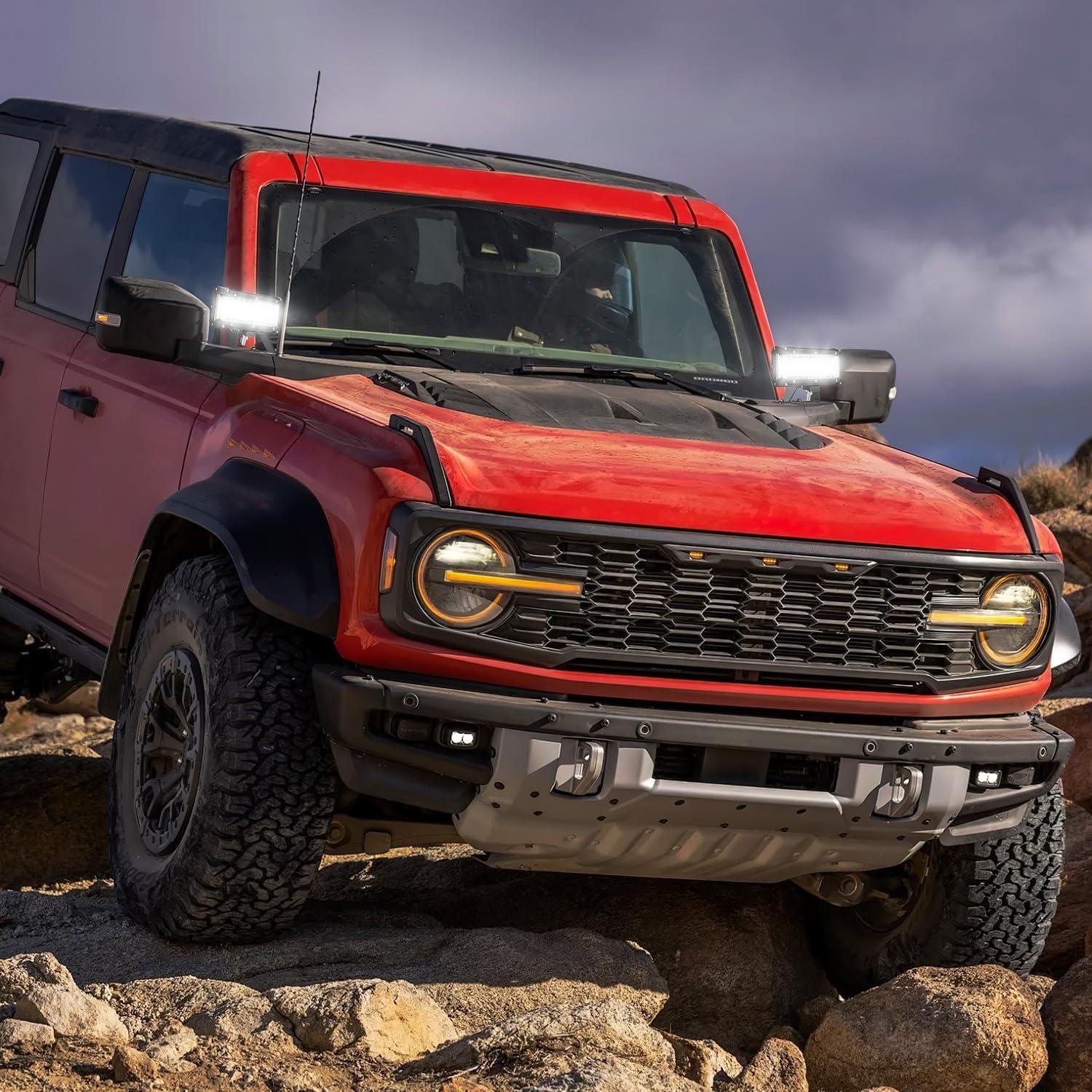 imageNilight 2PCS 65 Inch 120W LED Light Bar Amber White Strobe 6 Modes Memory Function OffRoad Truck Car ATV SUV Cabin Boat with 16AWG Wiring Harness Kit2 LeadSide Shooter Light Wiring harness