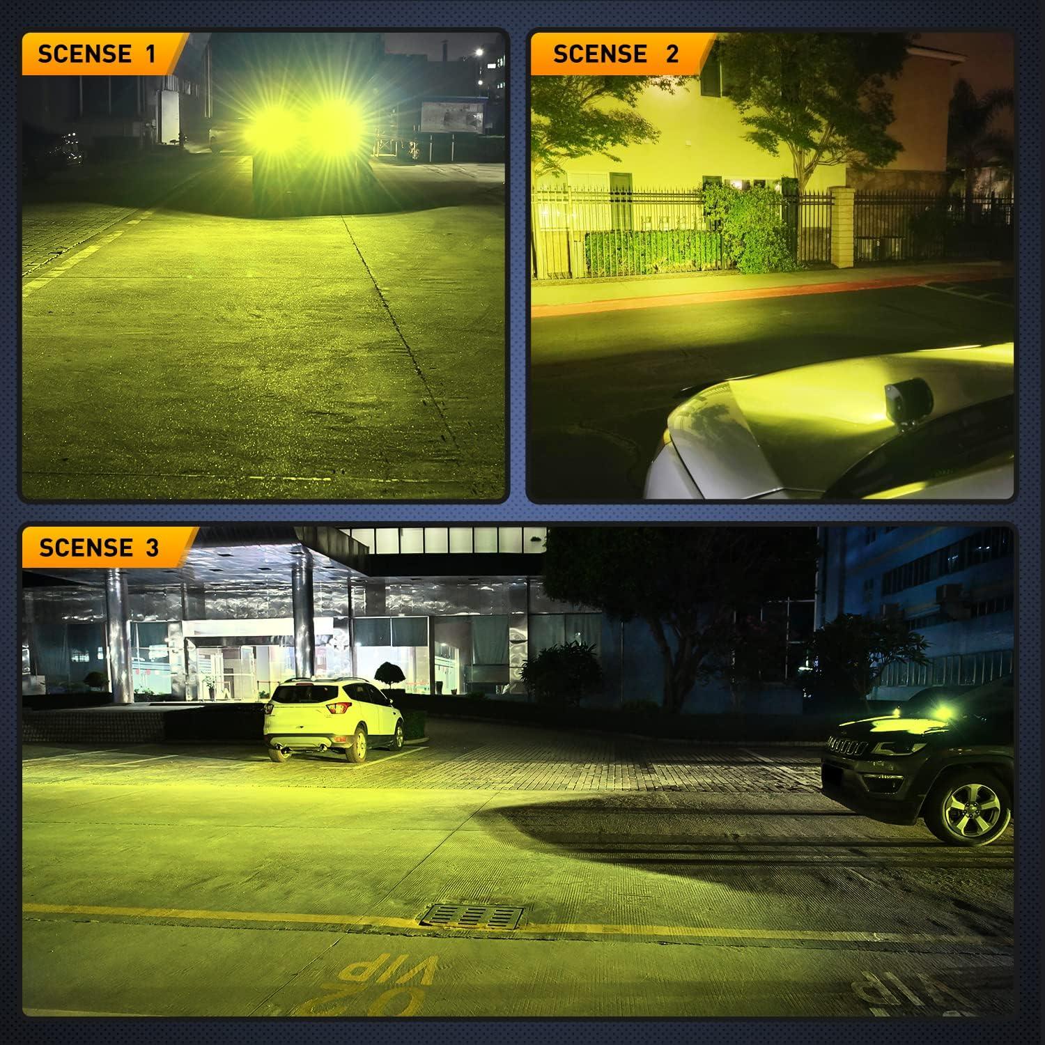 imageNilight 2Pcs 3Inch Amber LED Pods 42W LED Cubes Upgraded Spot Flood Combo Driving Backup Light Reverse Light with Off Road Wiring Harness Kit 2 Leads for Trucks ATV UTV SUVAmber