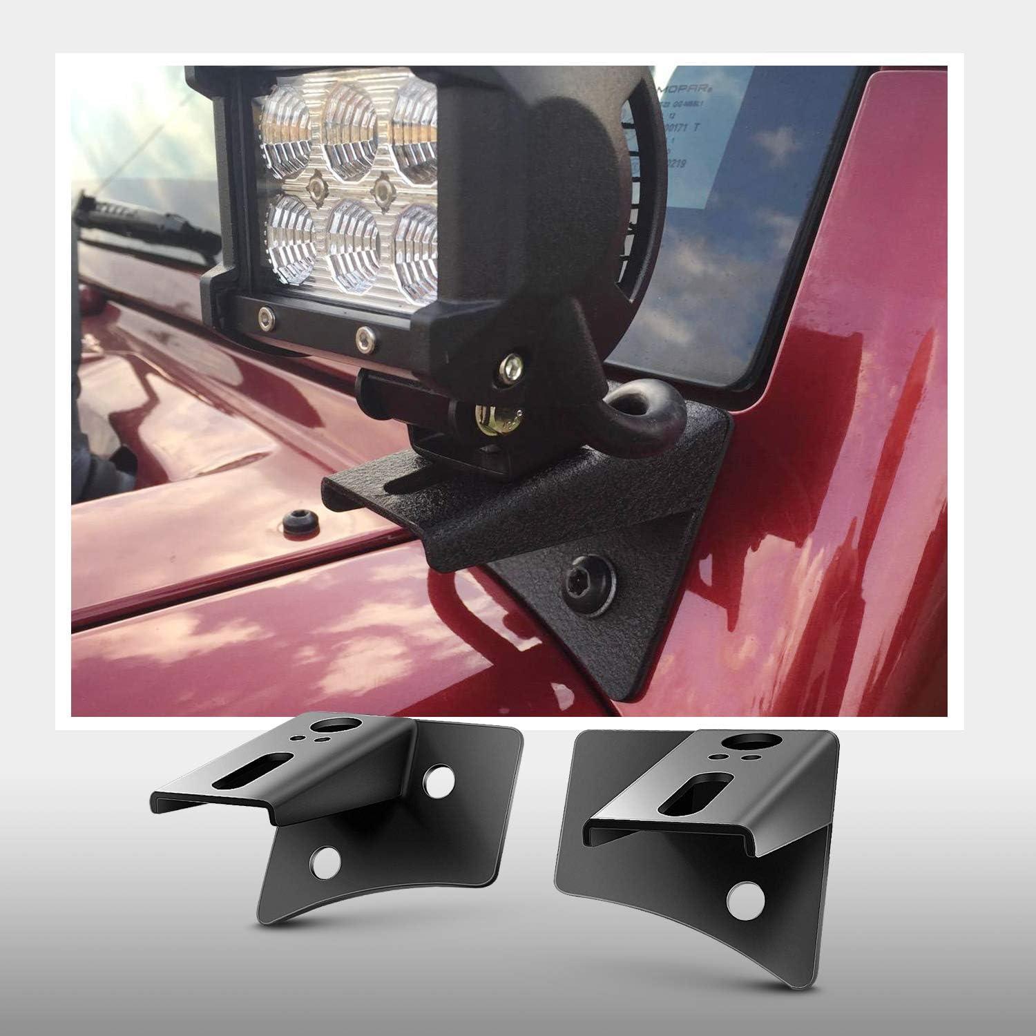 imageNilight 2Pcs Windshield Hinge Mounting Brackets Dual APillar for Offroad LED Fog Light Pods for 2018 2019 2020 2021 2022 2023 Wrangler JL20202023 Gladiator JT 2 Years WarrantyBlackAPillar JK 20072017
