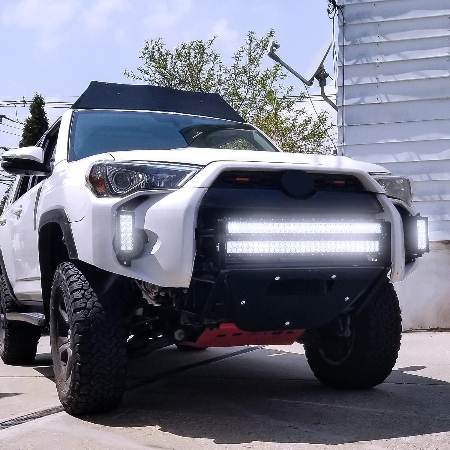 imageNilight 32 Inch 180W Spot Flood Combo Led Light Bar 2Pcs 18W 4Inch Spot LED Pods Driving Off Road Lights with 14AWG Wiring Harness Kit3 Leads for Van Car Pickup Golf Cart ATV UTV SUV Truck Boat32Inch 180W Light Bar