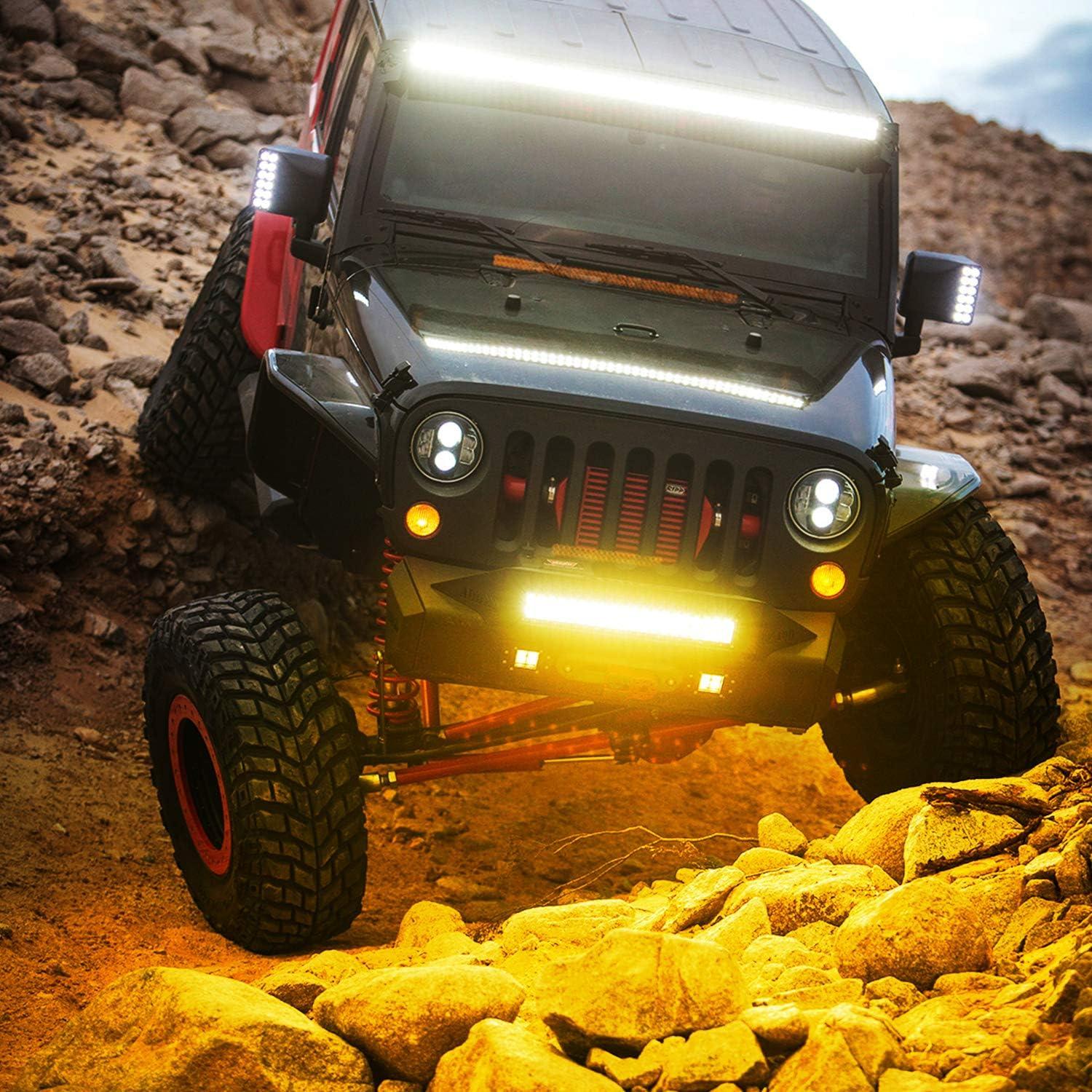 imageNilight LED Light Bar 20Inch 420W Flood Spot Combo Triple Row Driving Lamp Roof Bumper Off Road LED Work Lights Pods for Van Camper Wagon Car Pickup Golf Cart ATV UTV SUV Truck Boat 4x4Amber