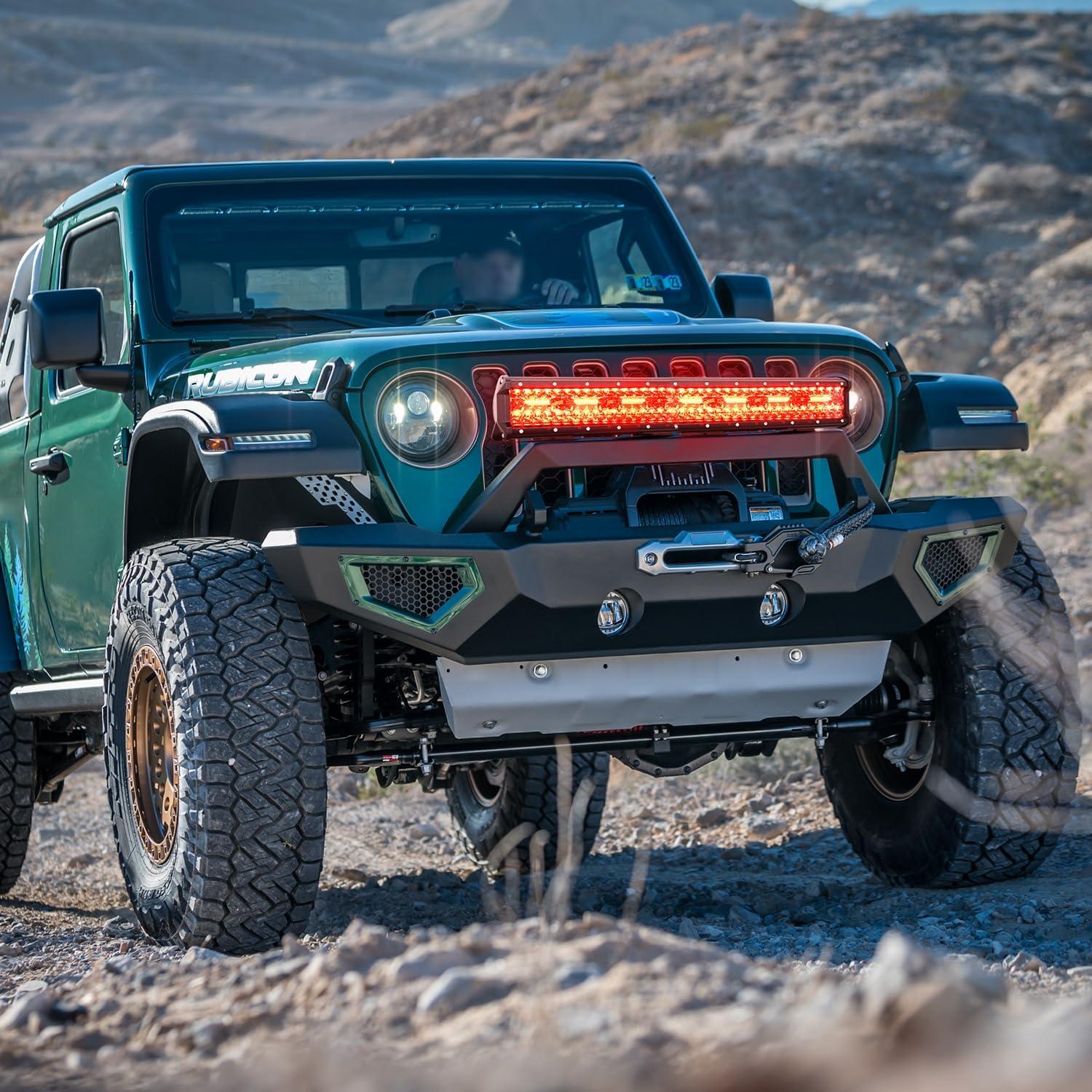 imageNilight LED Light Bar 20Inch 420W Flood Spot Combo Triple Row Driving Lamp Roof Bumper Off Road LED Work Lights Pods for Van Camper Wagon Car Pickup Golf Cart ATV UTV SUV Truck Boat 4x4Red