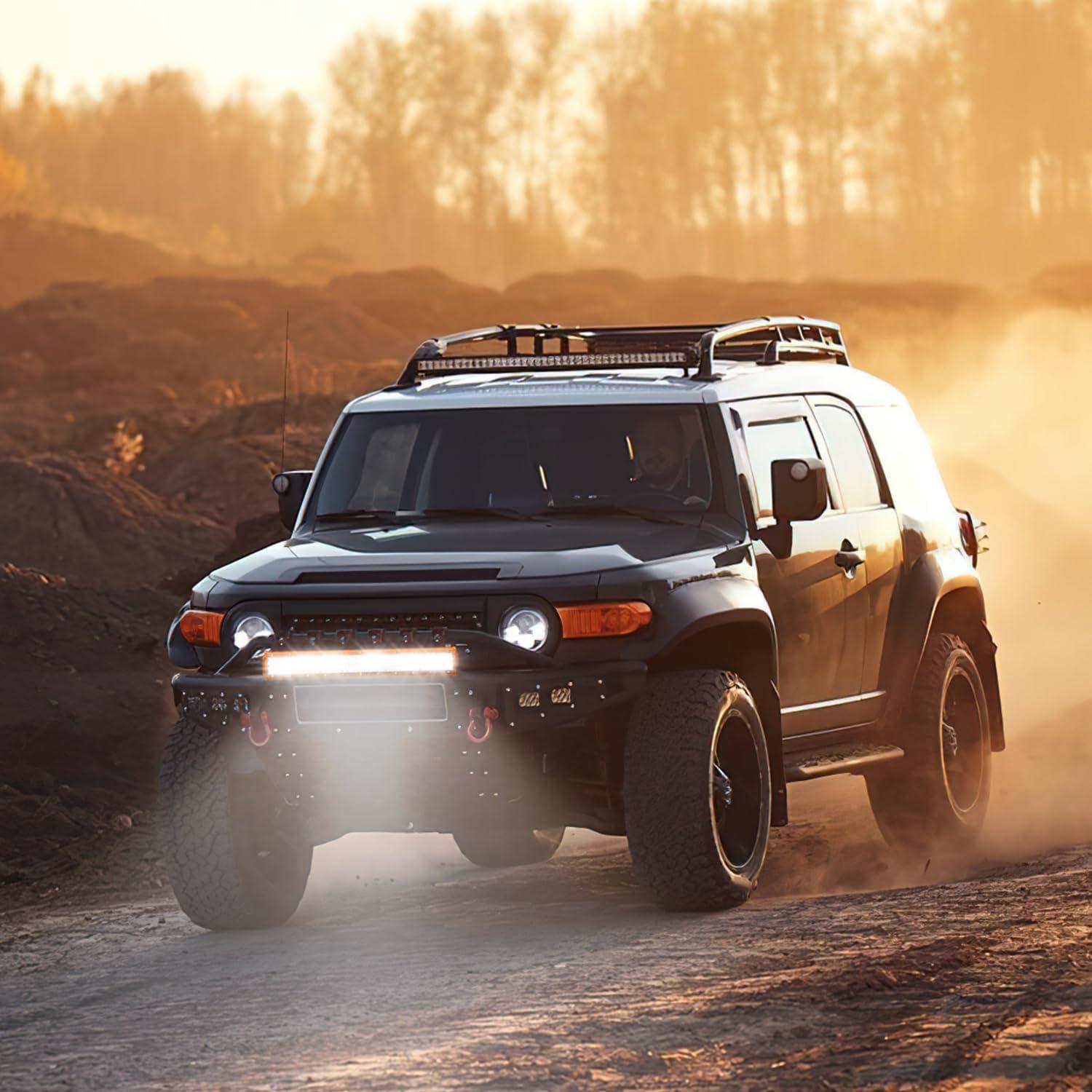 imageNilight LED Light Bar 20Inch 420W Flood Spot Combo Triple Row Driving Lamp Roof Bumper Off Road LED Work Lights Pods for Van Camper Wagon Car Pickup Golf Cart ATV UTV SUV Truck Boat 4x4Amber Shell with White Light