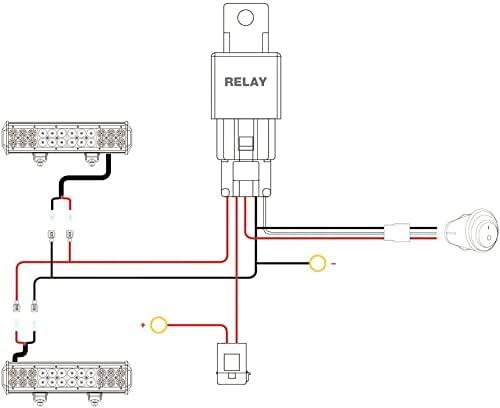 imageNilight LED Pods 2Pcs 45Inch 42W 4200LM Round Flood Light Off Road Fog Lights Driving Roof LED Light Bar Work Light for ATV UTV SUV Truck Boat 15017CBAmber Pods Wiring Harness