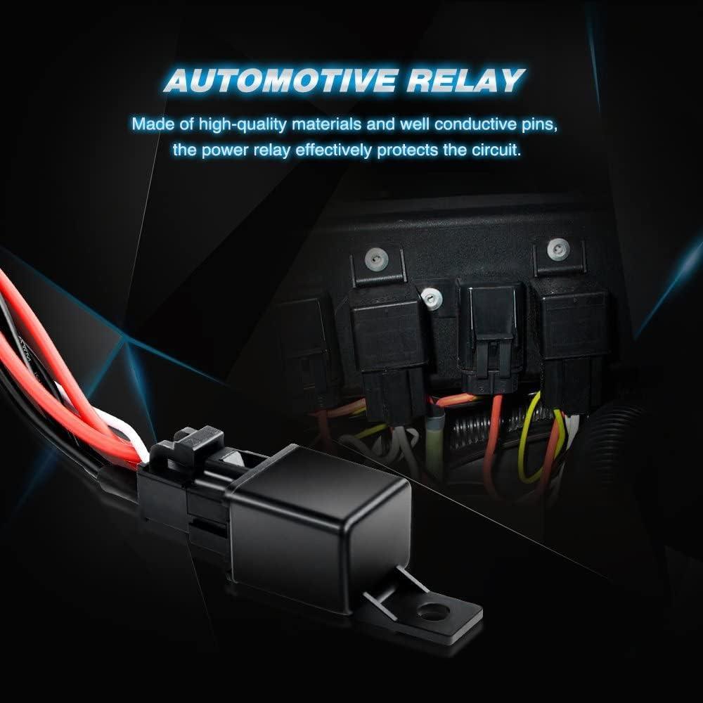 imageNilight LED Pods 2Pcs 45Inch 42W 4200LM Round Flood Light Off Road Fog Lights Driving Roof LED Light Bar Work Light for ATV UTV SUV Truck Boat 15017CBAmber Pods Wiring Harness