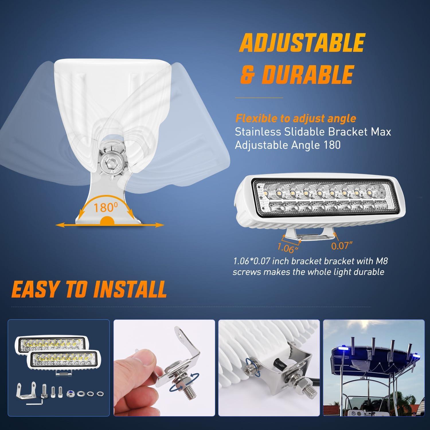 imageNilight Led Light Bar 2PCS 18w Spot Driving Fog Light Led Pods Off Road Lights Boat Lights Driving Lights Led Work Light SUV LampWhiteBlue 2Pcs