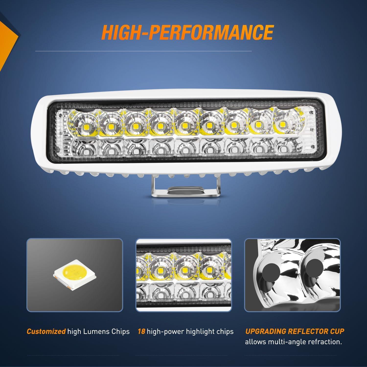 imageNilight Led Light Bar 2PCS 18w Spot Driving Fog Light Led Pods Off Road Lights Boat Lights Driving Lights Led Work Light SUV LampWhiteBlue 2Pcs